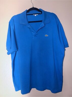 Lacoste Men’s Royal Blue Short-Sleeve Polo with Crocodile Logo